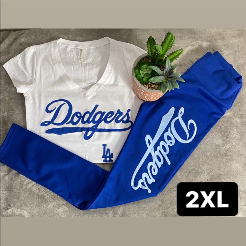 LA DODGERS Women's Legging & Shirt Set NWT 2XL